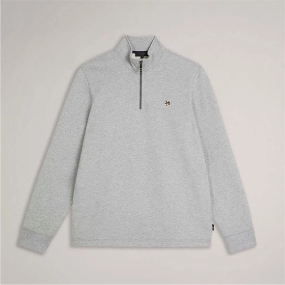 Ted Baker Light Gray Zip-Up Sweater - Picture 9 of 12
